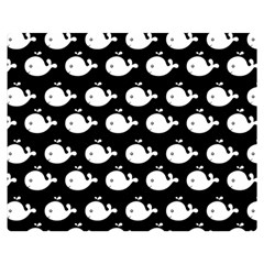 Cute Whale Illustration Pattern Premium Plush Fleece Blanket (medium) by GardenOfOphir