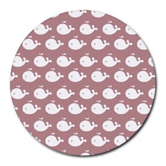 Cute Whale Illustration Pattern Round Mousepad by GardenOfOphir