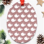 Cute Whale Illustration Pattern Ornament (Oval) Front