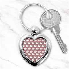 Cute Whale Illustration Pattern Key Chain (heart) by GardenOfOphir