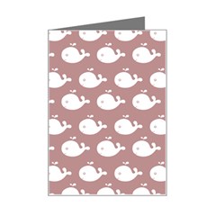 Cute Whale Illustration Pattern Mini Greeting Card by GardenOfOphir