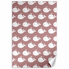 Cute Whale Illustration Pattern Canvas 24  X 36  by GardenOfOphir