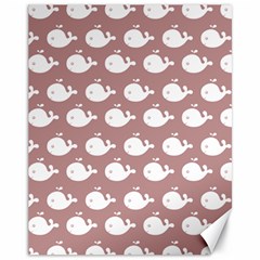 Cute Whale Illustration Pattern Canvas 11  X 14  by GardenOfOphir