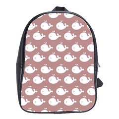 Cute Whale Illustration Pattern School Bag (large) by GardenOfOphir