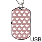 Cute Whale Illustration Pattern Dog Tag USB Flash (One Side) Front