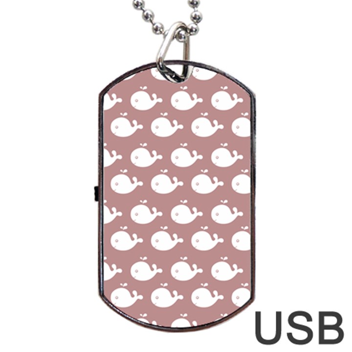 Cute Whale Illustration Pattern Dog Tag USB Flash (One Side)