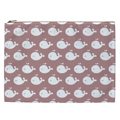 Cute Whale Illustration Pattern Cosmetic Bag (xxl) by GardenOfOphir