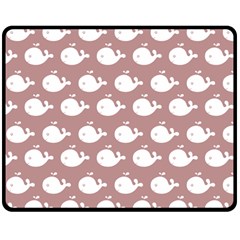 Cute Whale Illustration Pattern Two Sides Fleece Blanket (medium) by GardenOfOphir