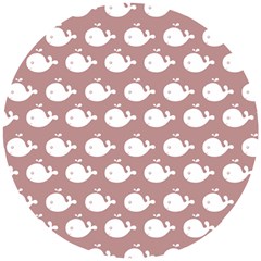 Cute Whale Illustration Pattern Wooden Puzzle Round by GardenOfOphir