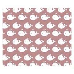 Cute Whale Illustration Pattern Premium Plush Fleece Blanket (small) by GardenOfOphir