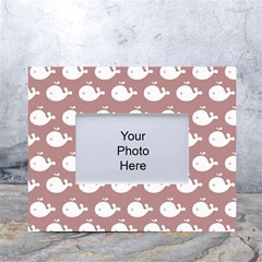 Cute Whale Illustration Pattern White Tabletop Photo Frame 4 x6  by GardenOfOphir