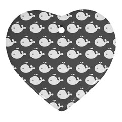 Cute Whale Illustration Pattern Ornament (heart) by GardenOfOphir