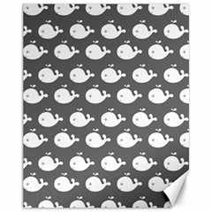 Cute Whale Illustration Pattern Canvas 11  X 14  by GardenOfOphir