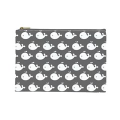 Cute Whale Illustration Pattern Cosmetic Bag (large) by GardenOfOphir