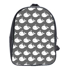 Cute Whale Illustration Pattern School Bag (large) by GardenOfOphir