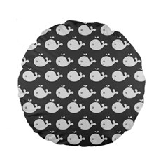 Cute Whale Illustration Pattern Standard 15  Premium Round Cushions by GardenOfOphir