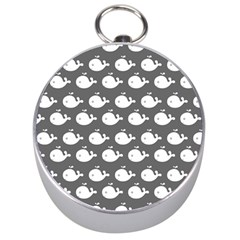 Cute Whale Illustration Pattern Silver Compasses by GardenOfOphir