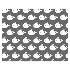 Cute Whale Illustration Pattern Premium Plush Fleece Blanket (medium) by GardenOfOphir