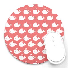 Coral Whales Pattern Round Mousepad by GardenOfOphir