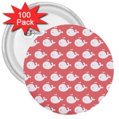 Coral Whales Pattern 3  Buttons (100 Pack)  by GardenOfOphir