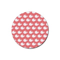 Coral Whales Pattern Rubber Round Coaster (4 Pack) by GardenOfOphir