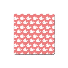 Coral Whales Pattern Square Magnet by GardenOfOphir