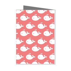 Coral Whales Pattern Mini Greeting Cards (pkg Of 8) by GardenOfOphir