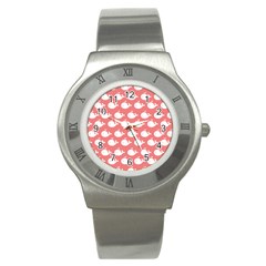 Coral Whales Pattern Stainless Steel Watch by GardenOfOphir