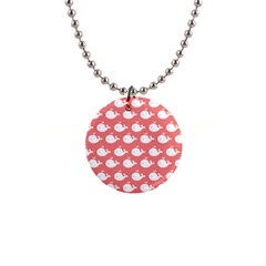 Coral Whales Pattern 1  Button Necklace