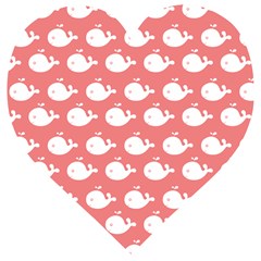 Coral Whales Pattern Wooden Puzzle Heart by GardenOfOphir