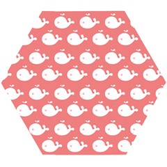 Coral Whales Pattern Wooden Puzzle Hexagon by GardenOfOphir