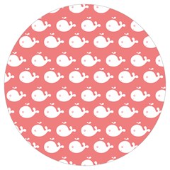 Coral Whales Pattern Round Trivet by GardenOfOphir