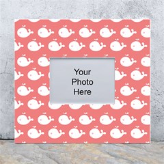 Coral Whales Pattern White Wall Photo Frame 5  X 7  by GardenOfOphir