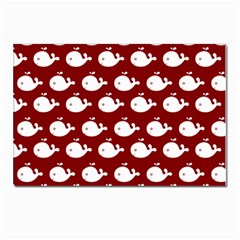 Cute Whale Illustration Pattern Postcard 4 x 6  (pkg Of 10) by GardenOfOphir