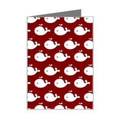 Cute Whale Illustration Pattern Mini Greeting Card by GardenOfOphir