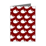 Cute Whale Illustration Pattern Mini Greeting Card Left