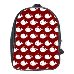 Cute Whale Illustration Pattern School Bag (large) by GardenOfOphir