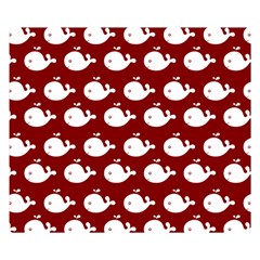 Cute Whale Illustration Pattern Premium Plush Fleece Blanket (small) by GardenOfOphir