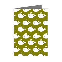 Cute Whale Illustration Pattern Mini Greeting Card by GardenOfOphir