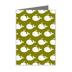 Cute Whale Illustration Pattern Mini Greeting Card Left