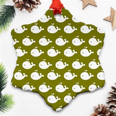 Cute Whale Illustration Pattern Ornament (snowflake) by GardenOfOphir