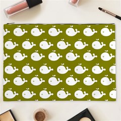 Cute Whale Illustration Pattern Cosmetic Bag (xxl) by GardenOfOphir