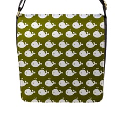 Cute Whale Illustration Pattern Flap Closure Messenger Bag (l) by GardenOfOphir