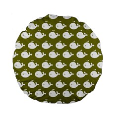 Cute Whale Illustration Pattern Standard 15  Premium Flano Round Cushions