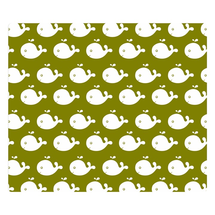 Cute Whale Illustration Pattern Premium Plush Fleece Blanket (Small)