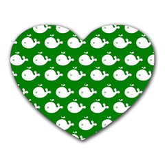 Cute Whale Illustration Pattern Heart Mousepad by GardenOfOphir