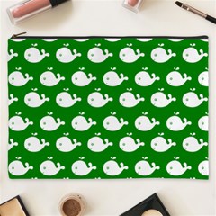 Cute Whale Illustration Pattern Cosmetic Bag (xxxl) by GardenOfOphir