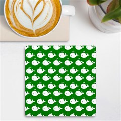 Cute Whale Illustration Pattern Uv Print Square Tile Coaster  by GardenOfOphir