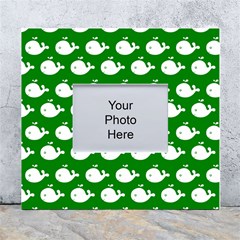 Cute Whale Illustration Pattern White Wall Photo Frame 5  X 7  by GardenOfOphir