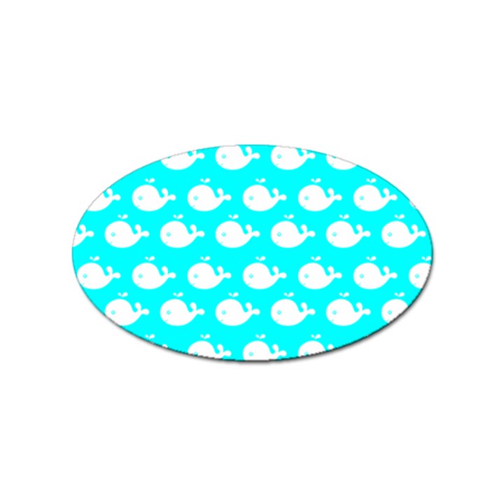 Cute Whale Illustration Pattern Sticker Oval (10 pack)